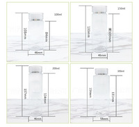 Bouteilles en PET givré transparent pour sérum de soin de la peau, démaquillant liquide, avec bouchon à vis et couvercle à ligne dorée ou argentée, 100ml-500ml, essentielles