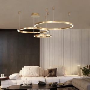 Lustre suspendu LED circulaire minimaliste moderne en acrylique, luminaire de plafond de luxe pour intérieur - Product Image 2