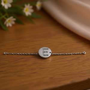 Bracelet en acier inoxydable avec pendentif lettre E de 1 cm, bijoux tendance pour femmes - Product Image 3