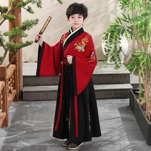 Boy hanfu Atacado Verão readymade estilo tradicional chinês Kid Tang terno Traje hanfu para o jovem rapaz
