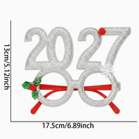 Gafas de Disfraz Plateadas Berry 2027 al por Mayor, Gafas Decorativas con Temática Navideña, Accesorio de Disfraz para Fiestas de Navidad y Cosplay