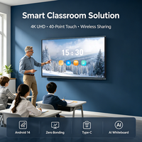 Tableau Blanc Interactif 4K LCD de Diverses Tailles, Android 15 3588 AI, Tableau Blanc Interactif Mural, Tableau d'Enseignement EDLA en Stock