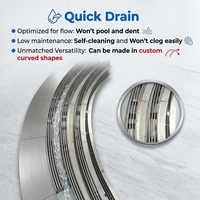 Grille de drainage linéaire en acier inoxydable durable et esthétique sur mesure pour applications de drainage au sol extérieur et d'aménagement paysager municipal