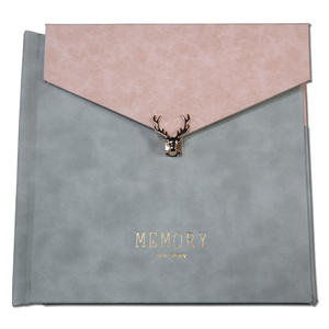 Hardcover PU Leather Wedding Style Memory Photo Album Cover With Metal Closed And Gifted Box