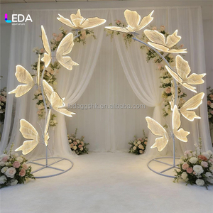 Arco Gigante 3D para Eventos y Fiestas, Decoración de Mariposas con Luces LED, Fondo Metálico para Camino de Entrada - Product Image 6