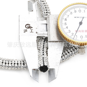 Cordón de Malla de Aluminio con Diamantes de Imitación, 2mm, 8 Filas, Redondo, Negro y Blanco, Accesorios de Joyería DIY para Ropa, Cuellos, Sombreros, Mochilas - Product Image 1
