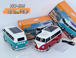 Altavoz WS-698 de 5W con Energía Solar, Diseño Mini <span class=keywords><strong>BUS</strong></span>, Radio FM, Ranura para Tarjeta TF, Altavoz Inalámbrico Portátil Estéreo con Bajos Potentes - Product Image 6