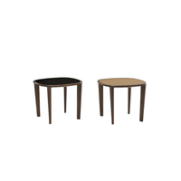 Table d'appoint de luxe haut de gamme avec structure en bois massif et plateau noir brillant, table d'appoint design pour villa, salon, décoration de côté du canapé