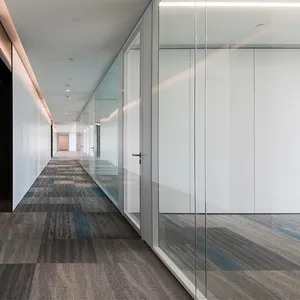 Ofis için yeni tasarım modüler çift cam ses geçirmez bölücü duvar bölmesi