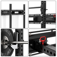 VIGFIT Équipement d'entraînement musculaire en métal, rack de squat pliable mural réglable pour salle de sport commerciale