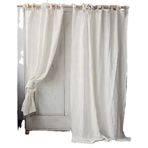 现代时尚窗帘亚麻风格透明窗帘客厅