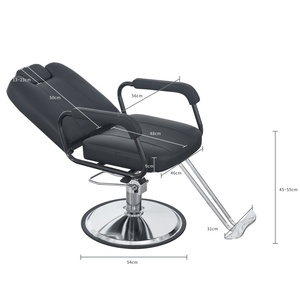 Chaise de Barbier Professionnelle en Cuir PU Noir Inclinable et Hydraulique pour Salon de Coiffure – Vente Flash - Product Image 6