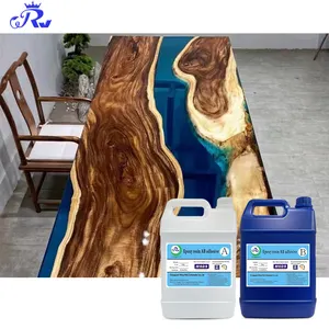 Kit epoksi Resin bebas gelembung & perlengkapan Resin epoksi bening kristal dengan pengecoran, atasan meja, perhiasan, seni, kerajinan