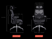 Chaise de bureau ergonomique moderne à dossier haut avec accoudoirs rabattables et réglage en hauteur pour bureau à domicile et salle de réunion