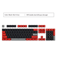 PBT Double Shot Keycaps Backlit Colorful LED Pass Through Keycap for Mechanical Keyboard DIY 2 Colors Combined 61 87 104 Keys