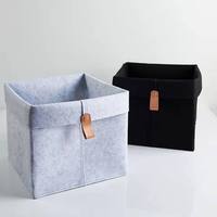 Boîtes de rangement pliables en feutre avec poignée, paniers rectangulaires tissés pour l'organisation de la maison et le rangement des courses
