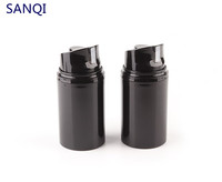Flacon pompe airless de luxe noir mat en PP 30ml-150ml, contenant cosmétique sous vide pour sérum, crème visage, lotion pour hommes, vide, vente en gros