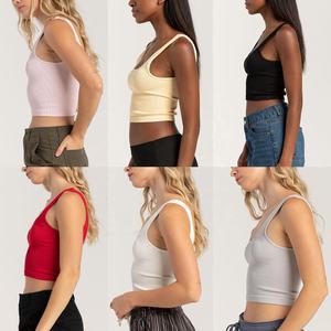 เสื้อกล้ามสำหรับผู้หญิงเสื้อออกกำลังผ้าคอตตอนสแปนเด็กซ์แบบถักทรงเข้ารูปฤดูร้อน - Product Image 5