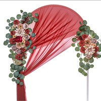 Nouvel Arrivage en Gros pour Fabricants : Bouquet de Roses Artificielles en Soie Vintage Fait Main pour Décoration de Chaise de Mariage