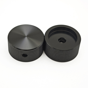 OD 30mm 솔리드 블랙 그리드 널링 잠금 나사 6mm 원형 샤프트 회전 인코더 제어 노브 - Product Image 1