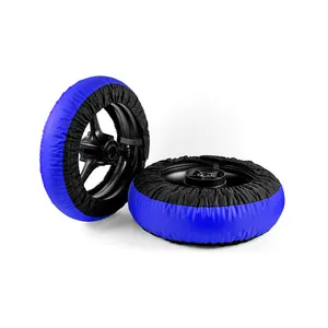 Pneu de corrida de motocicleta, aquecedor frontal 120 e traseiro de 180, 190, 200 fit, 17 polegadas, interruptor duplo, 60 ou 80 graus, pneu de aquecimento, preto + azul