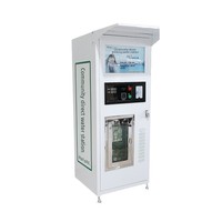 Distributeur d'eau automatique rouge avec télécommande, paiement par pièces/cartes/codes, double désinfection, libre-service, ventes 24h/24