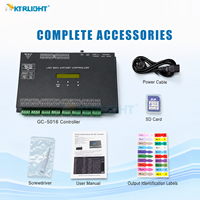 Controlador de Píxeles LED KTRLIGHT GC-5016 de 16 Canales ART-NET DMX512 con Tarjeta SD, Salida TTL FPGA y 16 Puertos