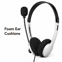 Écouteurs filaires 3,5 mm avec micro, contrôle du volume, étanchéité IPX-4, cordon de 1,2 m, son parfait 40 mm 20-20 kHz, casques pour appels téléphoniques, bureau