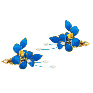 Accesorios para el cabello con imitación de plumas de pescardeta, pinzas para el cabello de terciopelo, alternativas a las flores de terciopelo, tocados de estilo antiguo. - Product Image 5