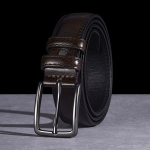 Cinturón de Diseño para Hombre, Estilo Retro Vintage, Hebilla de Pin, Casual, para Jeans, Clásico, de Negocios, Alta Calidad, PU Mate, Patrón Sólido - Product Image 6