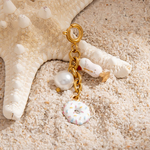 Colgantes de comida de acero inoxidable: taza de café, donut, llavero, cadena para bolso, accesorios de joyería DIY, regalo unisex, origen Yiwu - Product Image 4