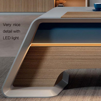 Bureau de direction moderne et durable en forme de L pour le bureau avec un grand espace de travail, bureau professionnel pour cadre supérieur