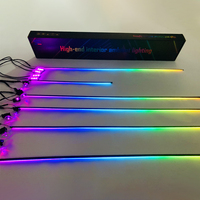 Kit d'éclairage d'ambiance pour voiture, lumière d'ambiance magique couleur RGB, bande LED intérieure 12V, contrôle par application, synchronisation musicale, éclairage automobile universel