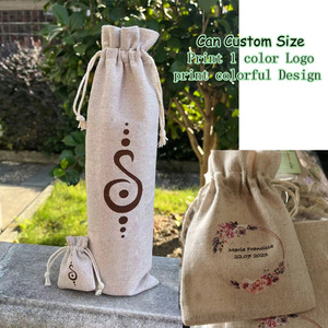 Natural Linen Jewelry Gift <b>Bags</b> Custom Logo Dust Sack <b>Makeup</b> Packaging Pouches 7x9cm and 17x24cm Sizes Pack 50 Free Shipping - Product Image 5