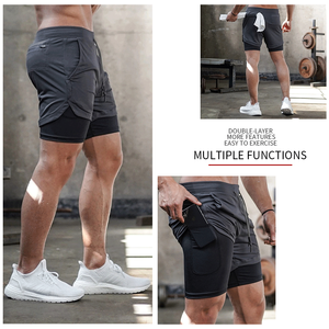 2023 Shorts de course Mannen 2 en 1 Dubbeldeks Short de sport à séchage rapide Fitness Jogging Shorts d'entraînement Mannen Sport Korte Broek - Product Image 5