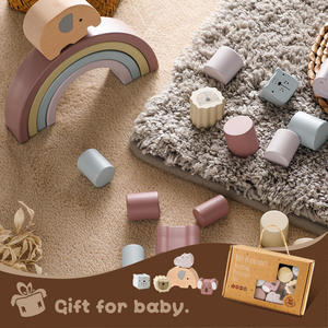 Jouets d'équilibre en bois <span class=keywords><strong>Montessori</strong></span> pour enfants, animaux, apprentissage précoce, jouets éducatifs en bois pour bébés, empilage d'équilibre pour les enfants de 2 à 4 ans - Product Image 5