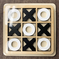 En bois classique Tic Tac Toe jeu de société enfants Noughts et croix jeu d'éducation précoce jouets jeux éducatifs