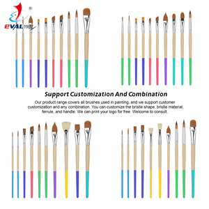 <span class=keywords><strong>Pinceau</strong></span> de <span class=keywords><strong>peinture</strong></span> acrylique coloré rond/plat/filbert/angulaire/éventail/chat en forme de langue 11pcs Art Supplier - Product Image 6