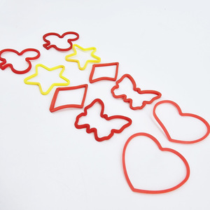 Élastiques en caoutchouc de formes irrégulières G0993 : étoile à cinq branches, cœur, papillon, fleur de prunier, carré - KingMagic Rubber Band Magic - Product Image 4