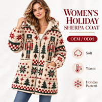 Veste longue en polaire sherpa pour femme, style casse-noisette, avec fermeture éclair intégrale et capuche, pour l'hiver, fabricant OEM ODM, étiquette privée personnalisée