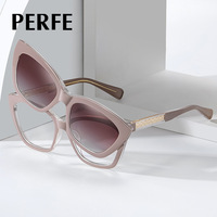 MM 81630 Nouvelles lunettes de soleil polarisées à clip pour femmes, style punk, monture complète en TR90, anti-lumière bleue, branches en propionate CP