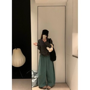 <span class=keywords><strong>Pantaloni</strong></span> da <span class=keywords><strong>donna</strong></span> <span class=keywords><strong>a</strong></span> gamba larga in <span class=keywords><strong>velluto</strong></span> <span class=keywords><strong>a</strong></span> <span class=keywords><strong>coste</strong></span> spesso, stile retrò, eleganti e casual, nuova collezione Primavera 2026 - Vendita all'ingrosso - Product Image 3