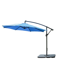 Parasol moderne en fer de 9 pieds, imperméable, pour patio, jardin, cour, hôtel