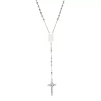 Collier en acier inoxydable personnalisé avec croix et médaille Collier pour hommes Bijoux pour hommes Collier scapulaire avec médailles personnalisées