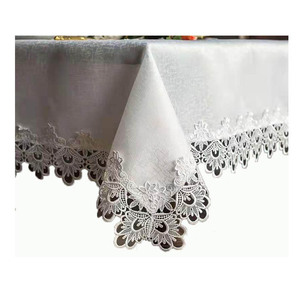 Rectangular Lace Tablecloth Floral Embroidery Macrame Design Farmhouse Rustic Kitchen <strong>Dining</strong> <strong>Table</strong> <strong>Cover</strong> - Product Image 1