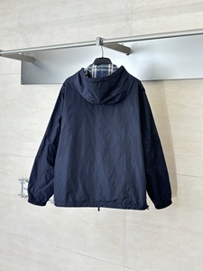 Designer Quality Fashion Casual Vintage Green Windproof Striped Bur berry Zipper <b>Hooded</b> <b>Jacket</b> for <b>Men</b> - Product Image 4