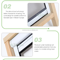 Moustiquaire de porte coulissante rétractable avec roulettes, en aluminium, avec moustiquaire en fibre de verre pour fenêtre