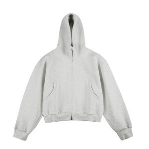 Sudadera con Capucha Corta Estilo Urbano Americano de 500G - Chaqueta Cardigan Unisex Oversize Gruesa y Holgada - Product Image 6