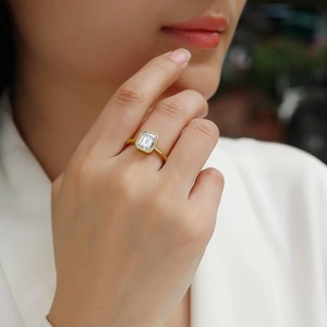 Bagues en Moissanite Serties de 3 Carats Taille Émeraude Couleur D VVS1 en Argent S925 pour Femme avec Certificat – Idéales pour Mariage et Promesse - Product Image 3