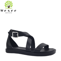 2025 mode tendance dames sandales plates de haute qualité en cuir véritable à la main personnalisé grande taille femme chaussures